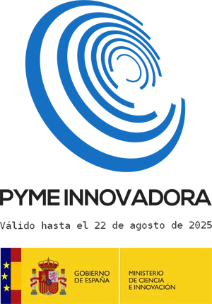 Certificado "Pyme Innovadora" (válido hasta el 22 de agosto de 2025) del Ministerio de Ciencia, Innovación y Universidades del Gobierno de España