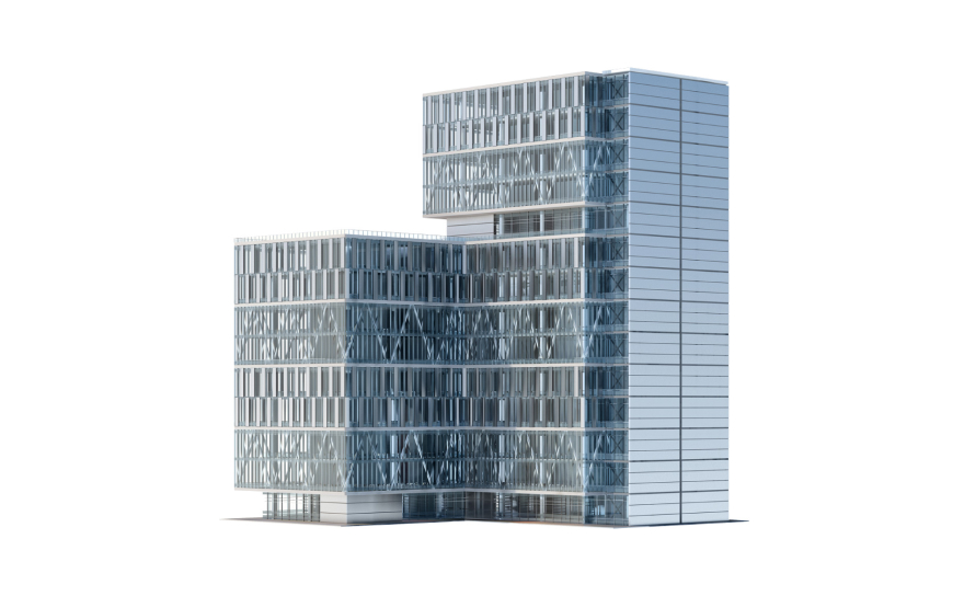Edificio de oficinas como imagen representativa del sector servicios
