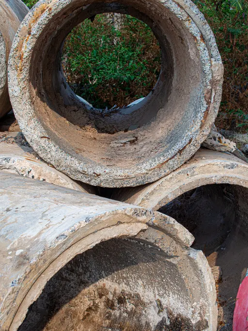 tuberías de hormigón desgastadas por sulfuro de hidrógeno